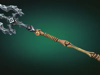 Coastal trident Low-poly 3D model