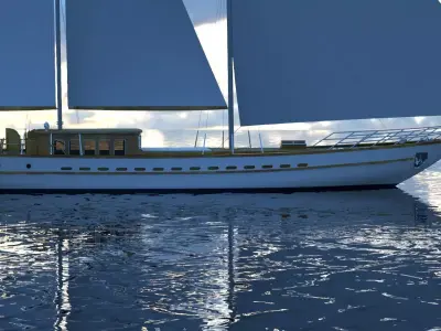 CLASSIC SAILING BOAT - GULET 3D model