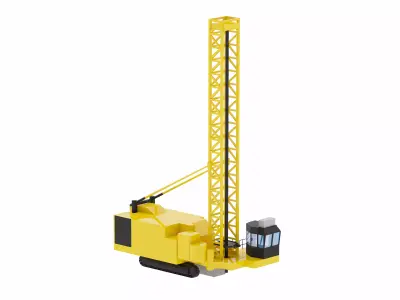 Drill Rig Mining D6640 Simplified Low-poly 3D model