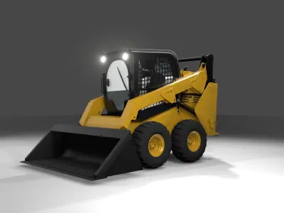 Realistic Skid Steer Loader 3D Model PBR Game Ready Free 3D model