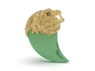vintage antique lion claw necklace 3D print model