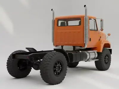International Work star 7600 Day Cab  Low-Poly Truck 3D Model Low-poly 3D model