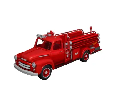 1950s Fire Truck 3D Model Classic Vintage Rescue Vehicle 02 3D model
