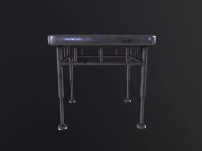 Small Industrial Steel Table 3D Model Low-poly 3D model