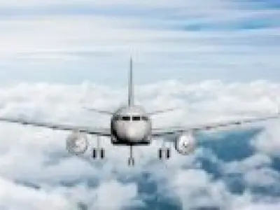 Airplane american airlines flying in sky 3D model