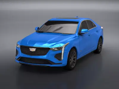 Cadillac CT4 V 2022 Free low-poly 3D model