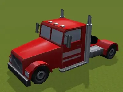 TRUCKS semi truck on field 3D model