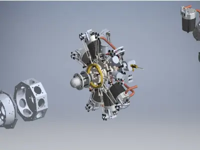 RS9 Radial Engine  3D model