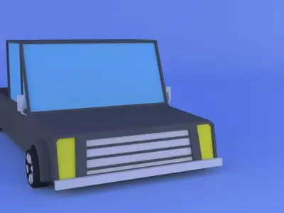 lowpoly pickup truck Low-poly 3D model