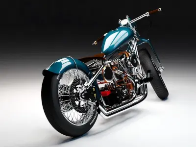 HD bobber motorcyle 3D model 3D model