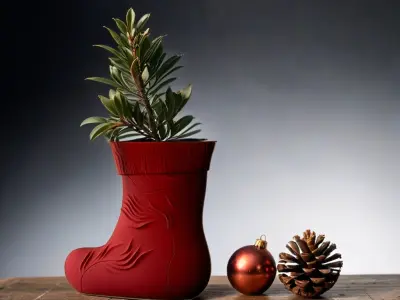Christmas Stocking Vase for Holiday Decor Free 3D print model
