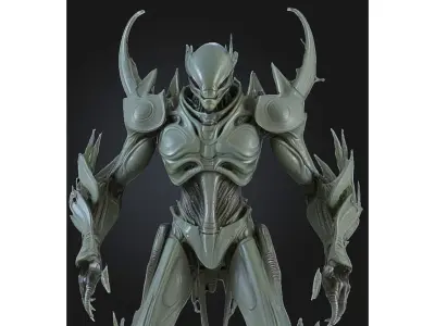 Alien Warlord Low-poly 3D model