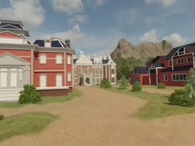 Aerial View Of A Historic Estate 3D model