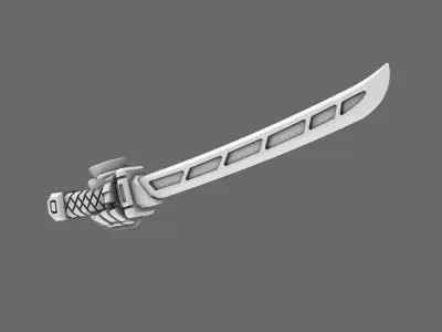 Cyber Samurai Techno Katana Type A LEFT 3D print model