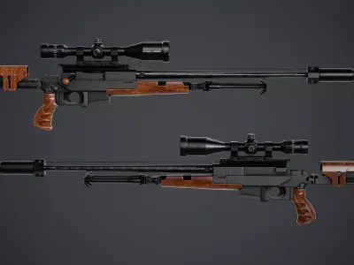 PGM 338 Sniper Rifle - PBR Texture Low-poly 3D model