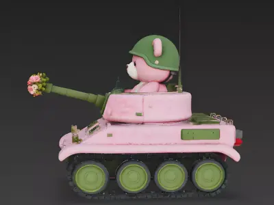 Cuddly Commando Plush Tank 3D Model Low-poly 3D model