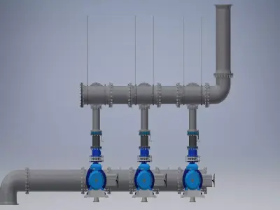 Pump Station Assembly 3D model 3D model