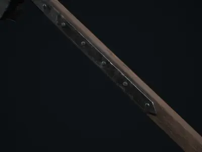 Medieval Weapon War Hammer -PBR- Game Ready Low-poly 3D model