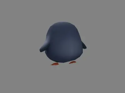 Cartoon baby penguin - male - lovely Low-poly 3D model