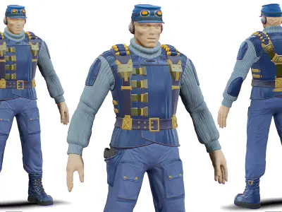 Man Soldier - Rebel Male Person - Military Cloth - Security 3D model