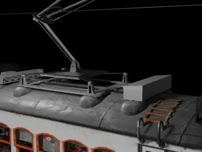 Electric Train Full Textured PBR Low-poly 3D model