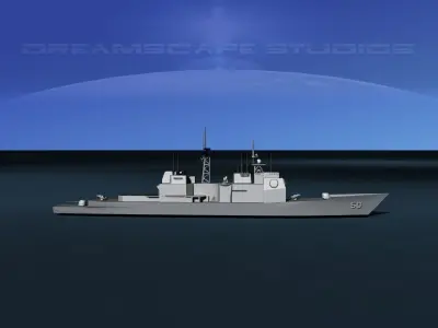 USS Valley Forge CG-50 LP Low-poly 3D model