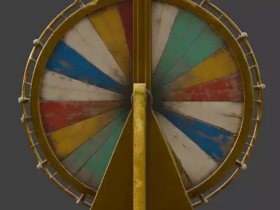 Antique Carnival Fortune Wheel 3D Model Low-poly 3D model