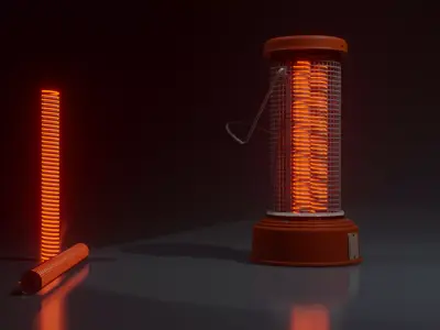 Vintage Electric Heater 3D model