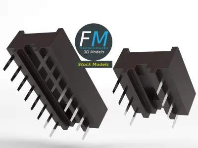IC DIP sockets 3D model