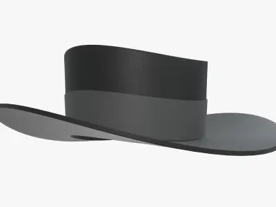 Black classic hat 02 Free 3D model