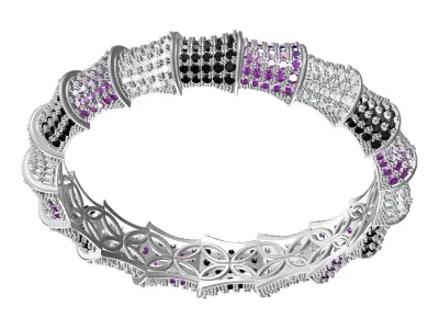 Antique Multi Colour Diamond Bracelet 3D print model