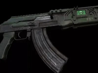 AK47 CyberShot and Shadow Rage SciFi Assaultrifle Low-poly 3D model