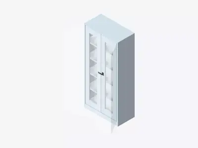 Cabinet - Metal - Locka - Visible Low-poly 3D model