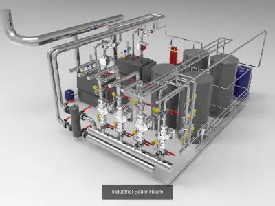 Industrial boiler rooms 3D Model Pack