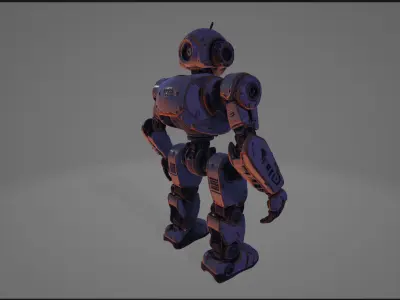  Futuristic Humanoid Robot Low-poly 3D model