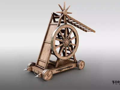 Medieval Scaling Ladder Low-poly 3D model