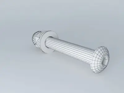 M 8 x 55 hex socket round head screw ISO 7380 Free 3D model