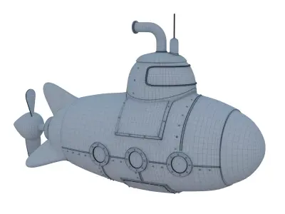 Toy Submarine Low-poly 3D model Low-poly 3D model
