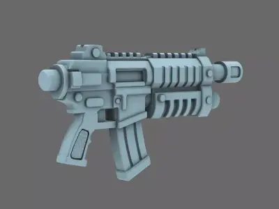 Space Knights AR Style Combat Rifle NOHAND 3D print model