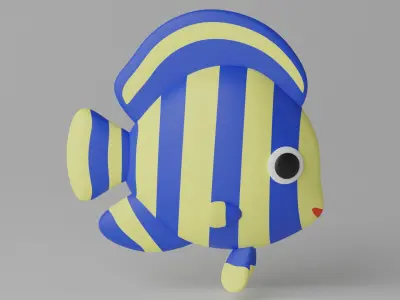 Cartoon Cute Fish 3D model buy