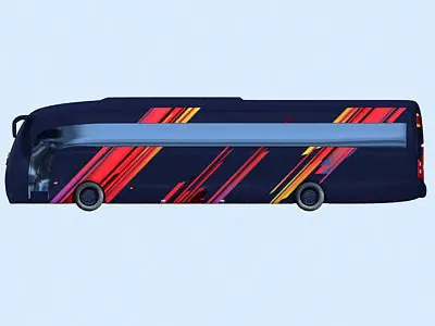 Blue Colorful Bus 3 3D model