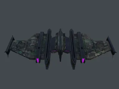Spaceship Low-poly 3D model 4