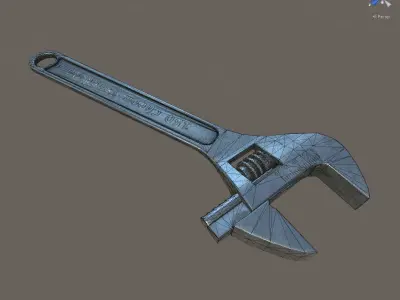 adjustable wrench Low-poly 3D model buy