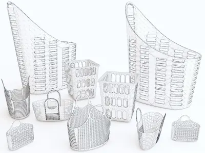 Plastic basket 01 3D model purchase