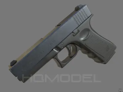 Generic Handgun 9mm Pistol PBR Low-poly 3D model