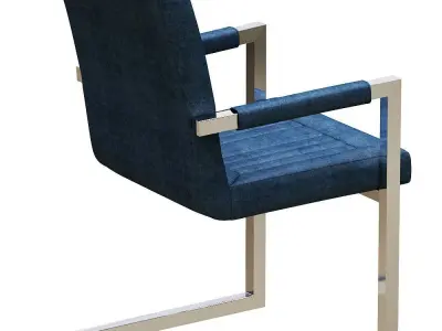 Dining chair leather and metal Low-poly 3D model purchase