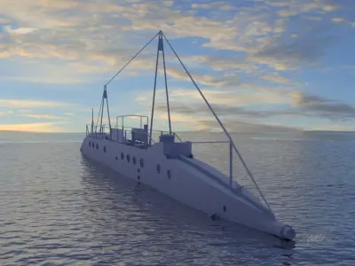 USS O-12 Nautilus 1931 Low-poly 3D model