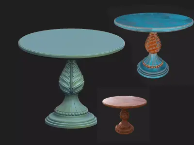 vintage table 1 Low-poly 3D model