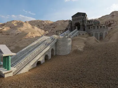 Parthenon-Historical Greek Temple 3D model 2
