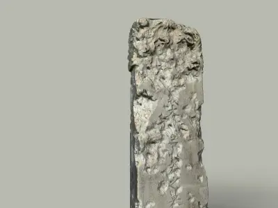 3d Korean style Gravestone High poly mesh 3D model